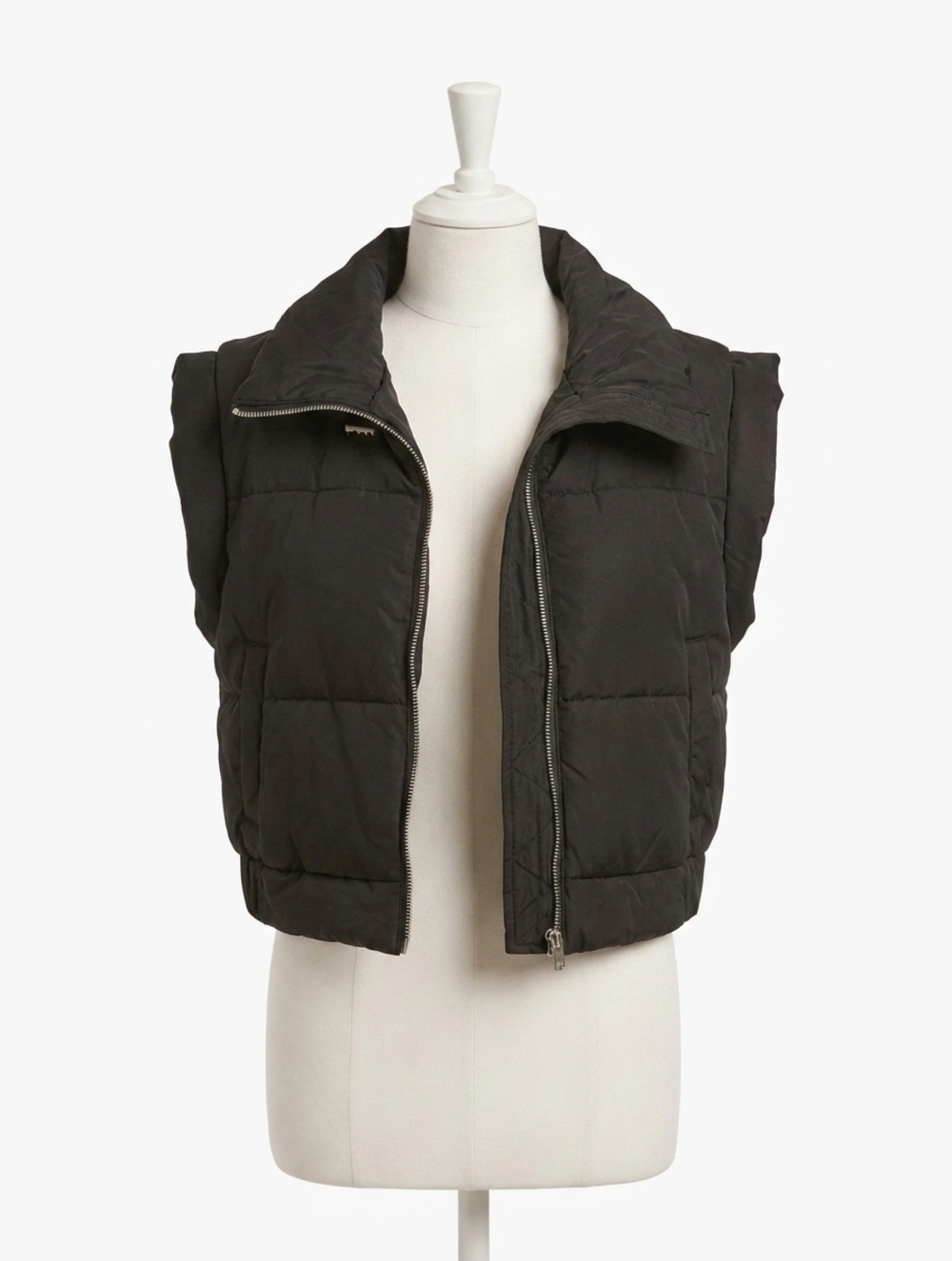 NEW DEAR JOHN DENIM rosalia zipper sleeveless vest in black